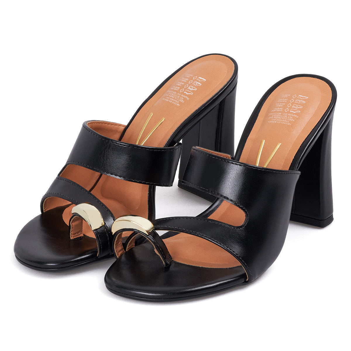 Sandalia Tacon Alto Mule Negro Vizzano Sandalias