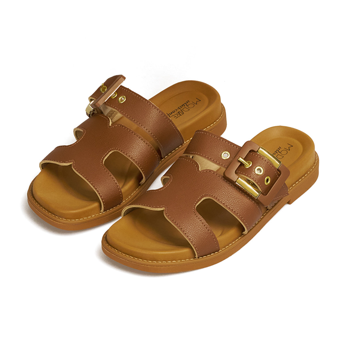 Sandalia Plana Slide Café-Avellana Modare Sandalia plana