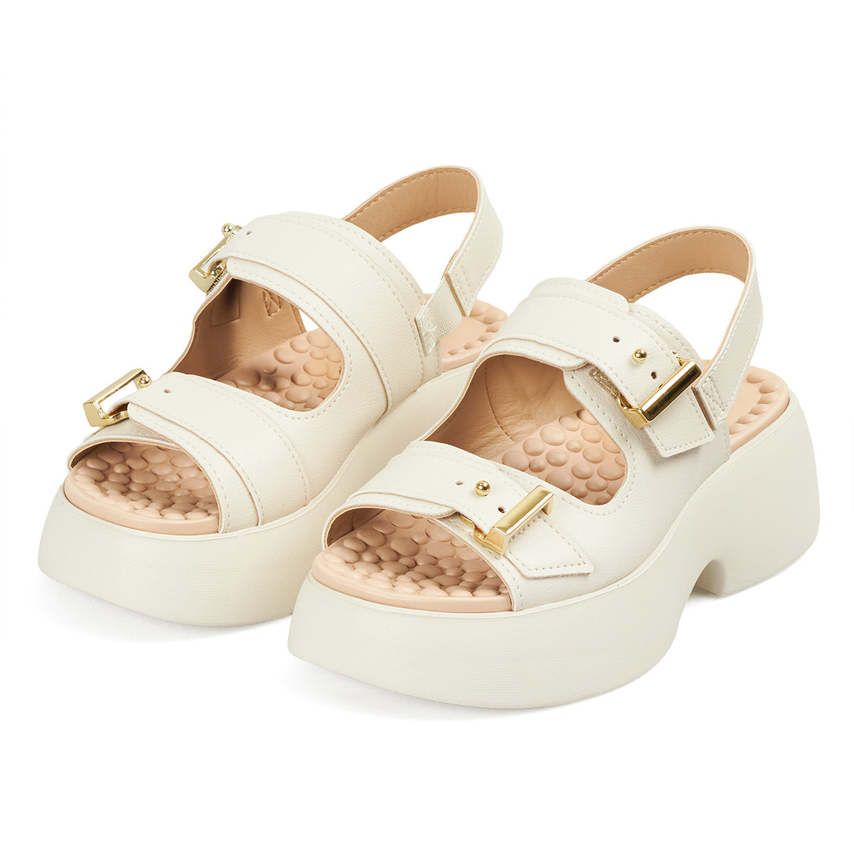 Sandalia Chunky Comfort Plataforma Blanco-Marfil Modare Sandalia plataforma