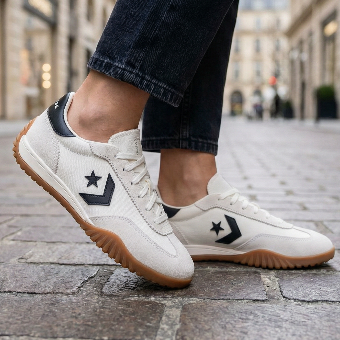Tenis Converse chunky retro running blanco - vista frontal