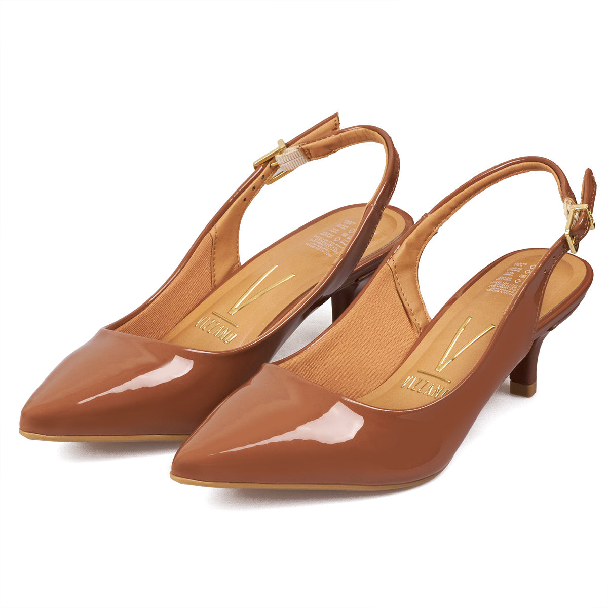 Tacon Bajo Café-Capuccino Slingback Kitten Vizzano