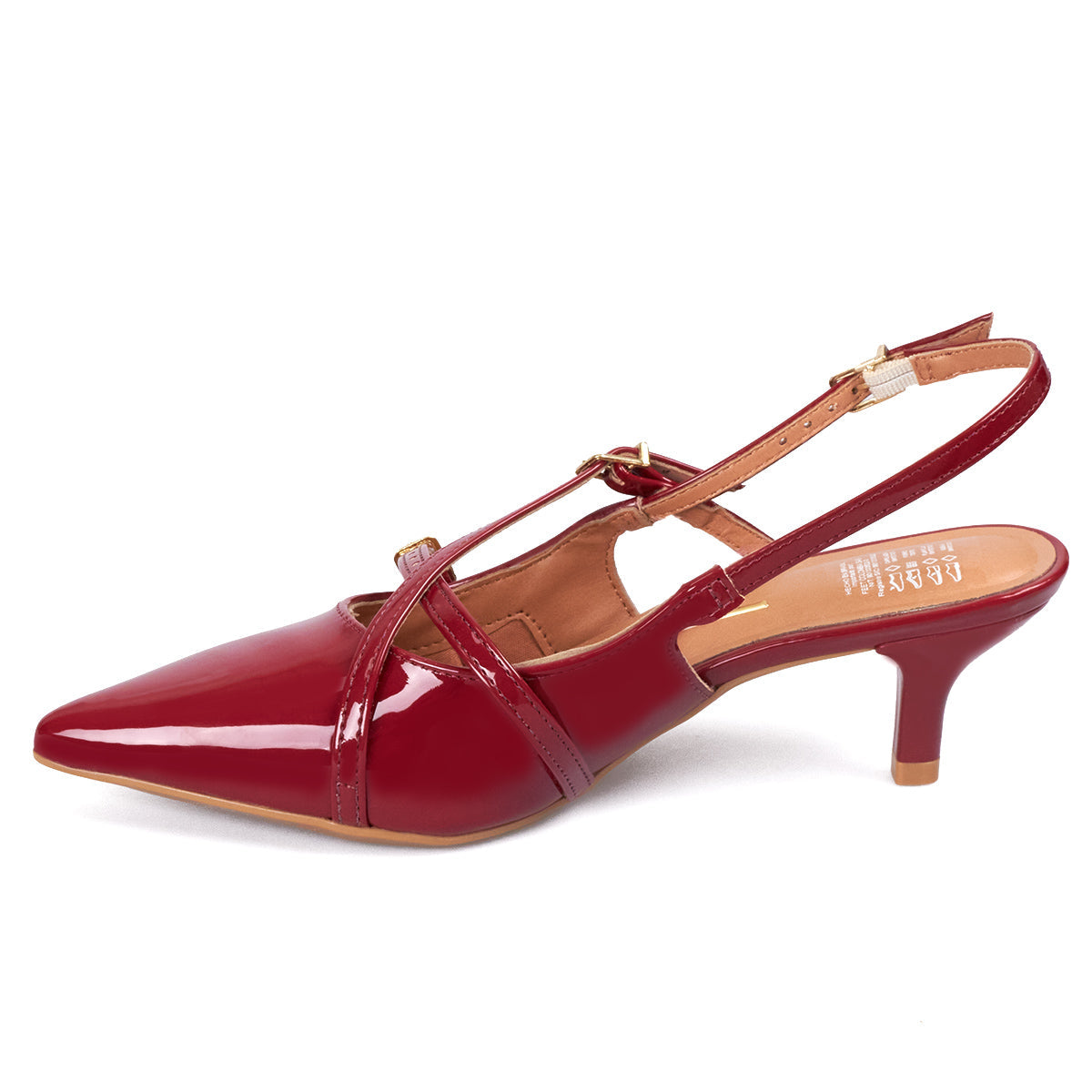 Tacon Bajo Rojo-Cereza Slingback Kitten Vizzano