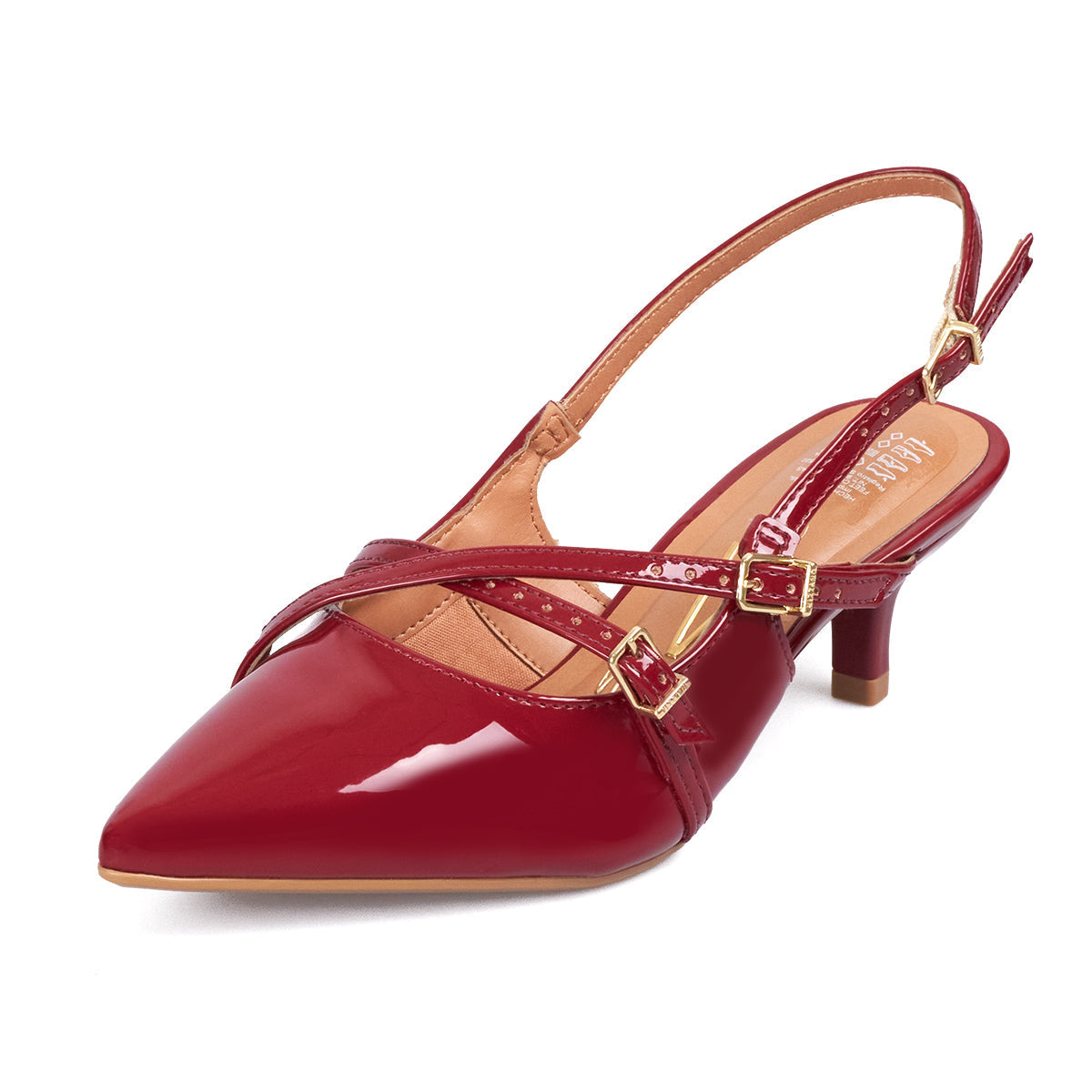 Tacon Bajo Rojo-Cereza Slingback Kitten Vizzano Stiletto