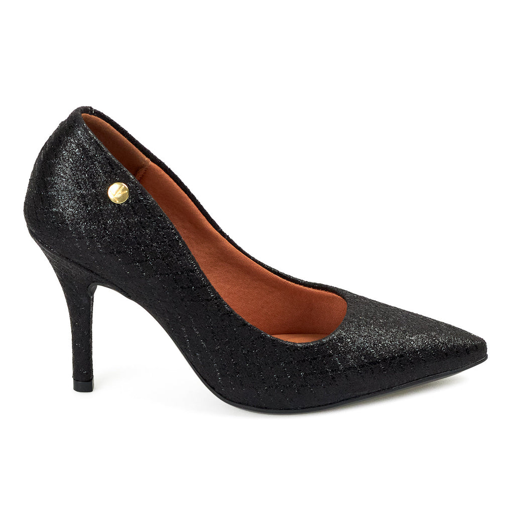 Tacon Stiletto Alto Negro Metal Vizzano