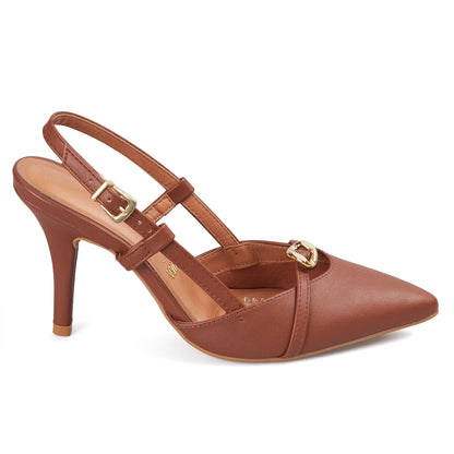 Tacon Alto Café-Moca Stiletto Slingback Vizzano Stiletto