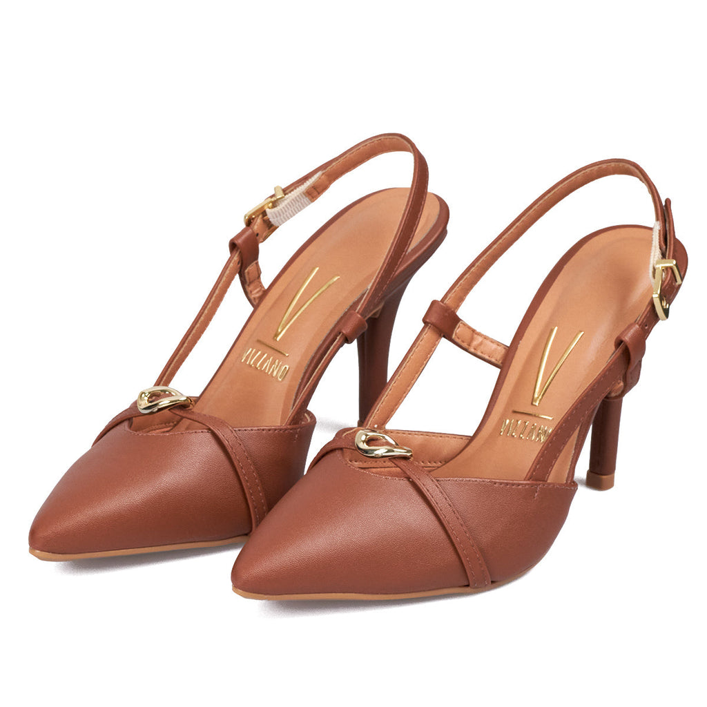 Tacon Alto Café-Moca Stiletto Slingback Vizzano