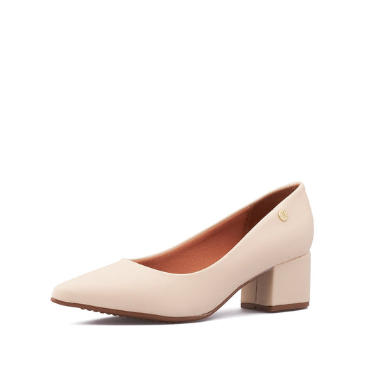 Tacón Medio Cuadrado Crema Vizzano Tacones