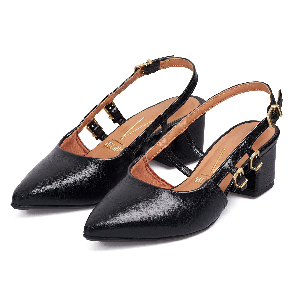 Tacon Medio Cuadrado Negro Vizzano Tacones