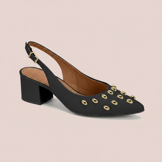 Tacón Bajo Cuadrado Slingback Negro Vizzano Tacón