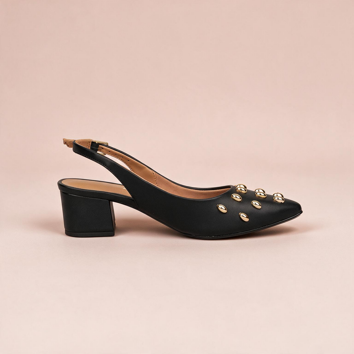 Tacón Bajo Cuadrado Slingback Negro Vizzano Tacón