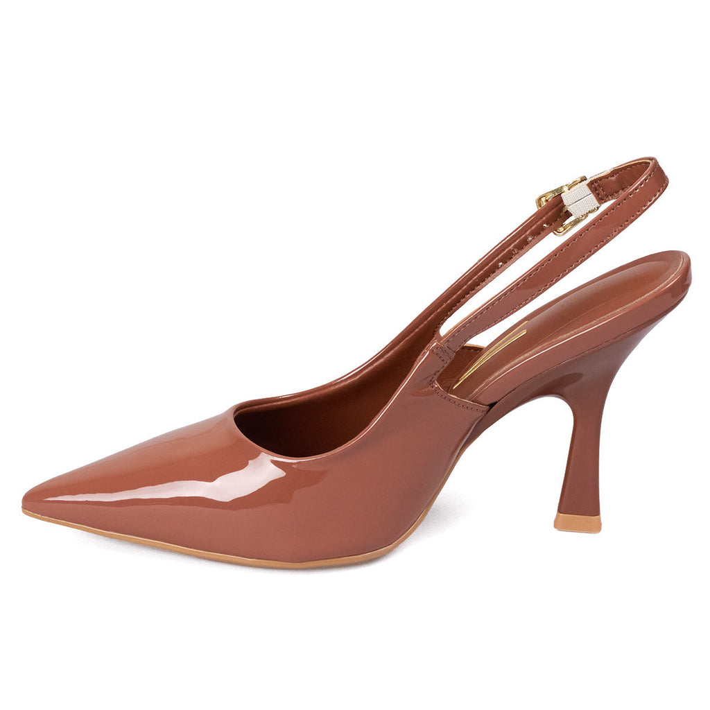 Tacon Alto Café-Moca Slingback Heel Vizzano