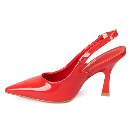 Tacon Alto Rojo-Rubi Slingback Heel Vizzano Stiletto