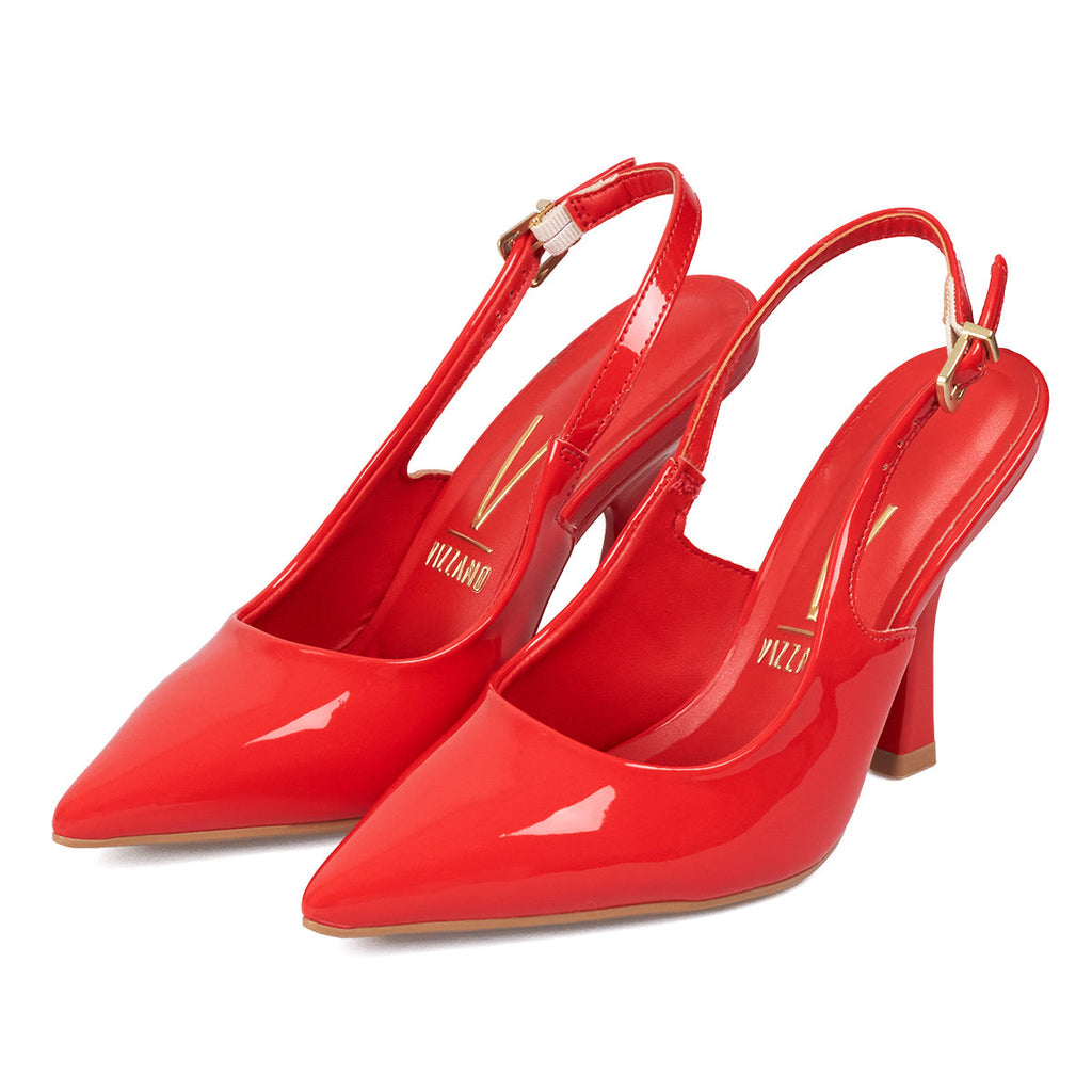 Tacon Alto Rojo-Rubi Slingback Heel Vizzano