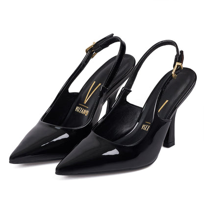 Tacon Alto Negro-Negro Slingback Heel Vizzano Stiletto
