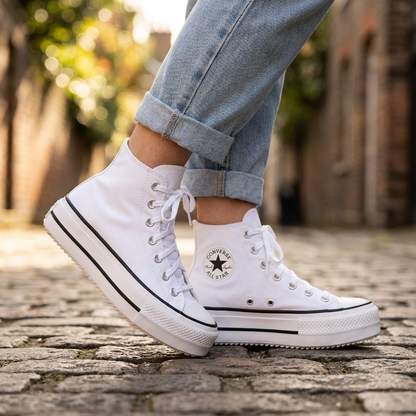 Tenis Converse Ctas Lift Double Stack Bota Blanco Tenis
