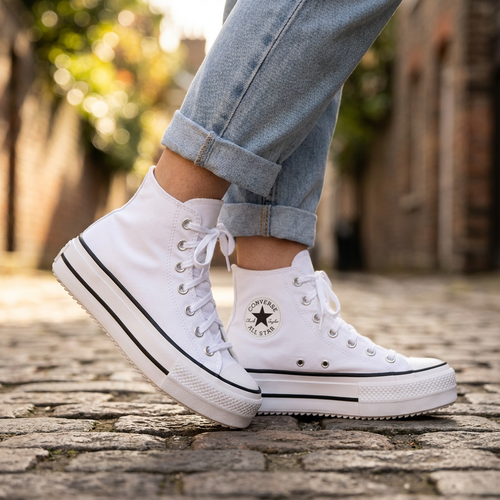 Tenis Converse Ctas Lift Double Stack Bota Blanco Tenis
