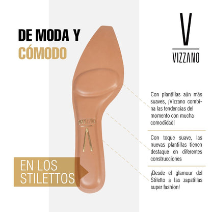 Tacón Stiletto Negro Napa Vizzano