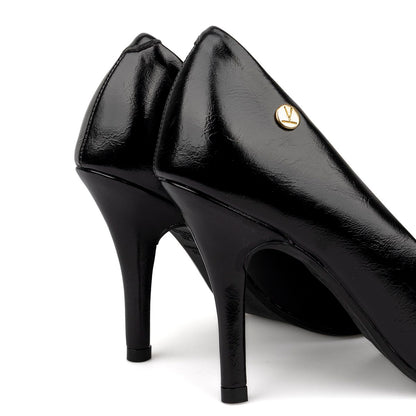 Tacón Stiletto Alto Napa Imperiale Negro Vizzano