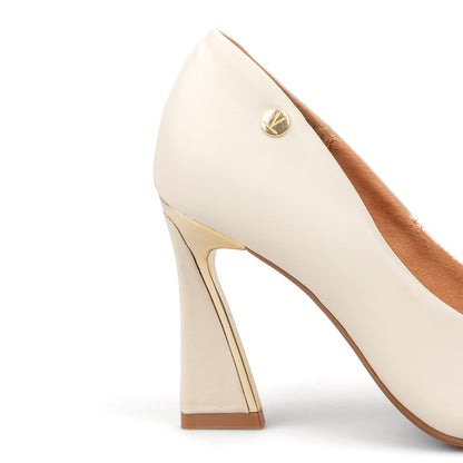 Tacón Alto Pelica Marfil Vizzano Tacones