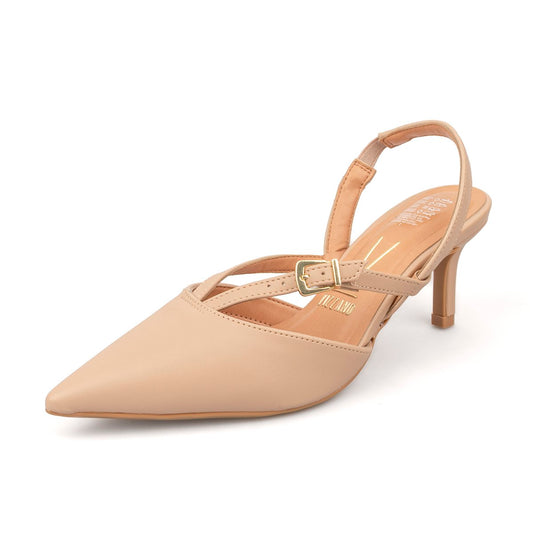 Tacón Medio Slingback Pelica Beige Vizzano Tacones