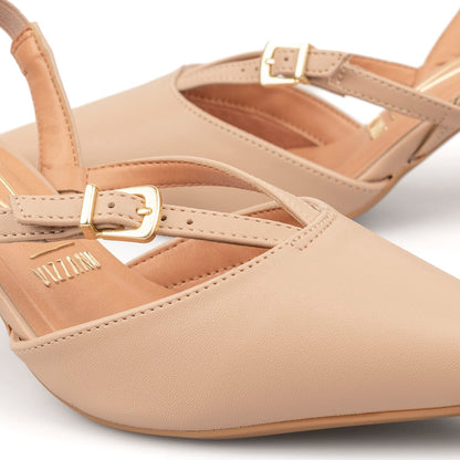 Tacón Medio Slingback Pelica Beige Vizzano Tacones