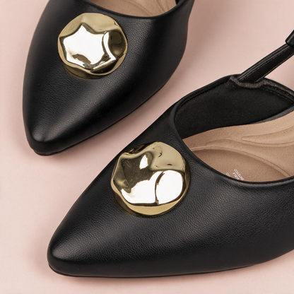 Tacón Bajo Cuadrado Slingback Negro Beira Rio Tacón