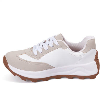 Tenis LifeStyle Blanco-Gris Athleisure Beira Rio Tenis