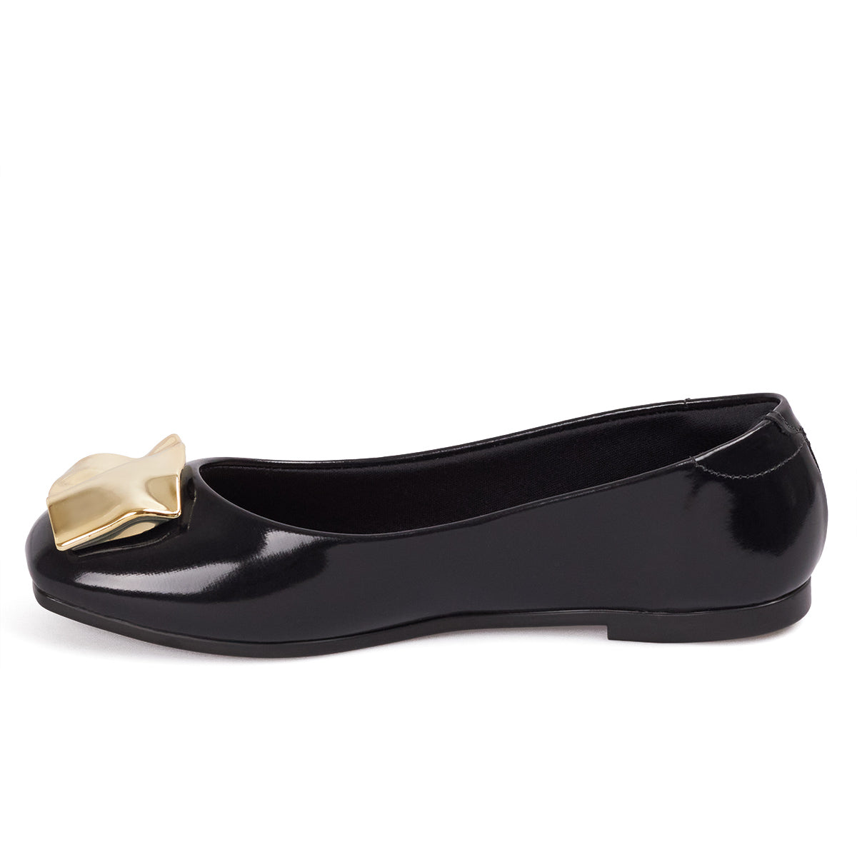 Baleta Casual Negro-Dorado Beira Rio