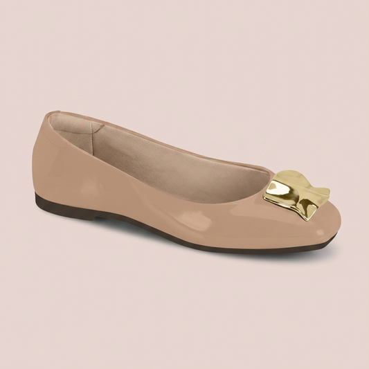 Baleta Casual Nude-Dorado Beira Rio Baleta