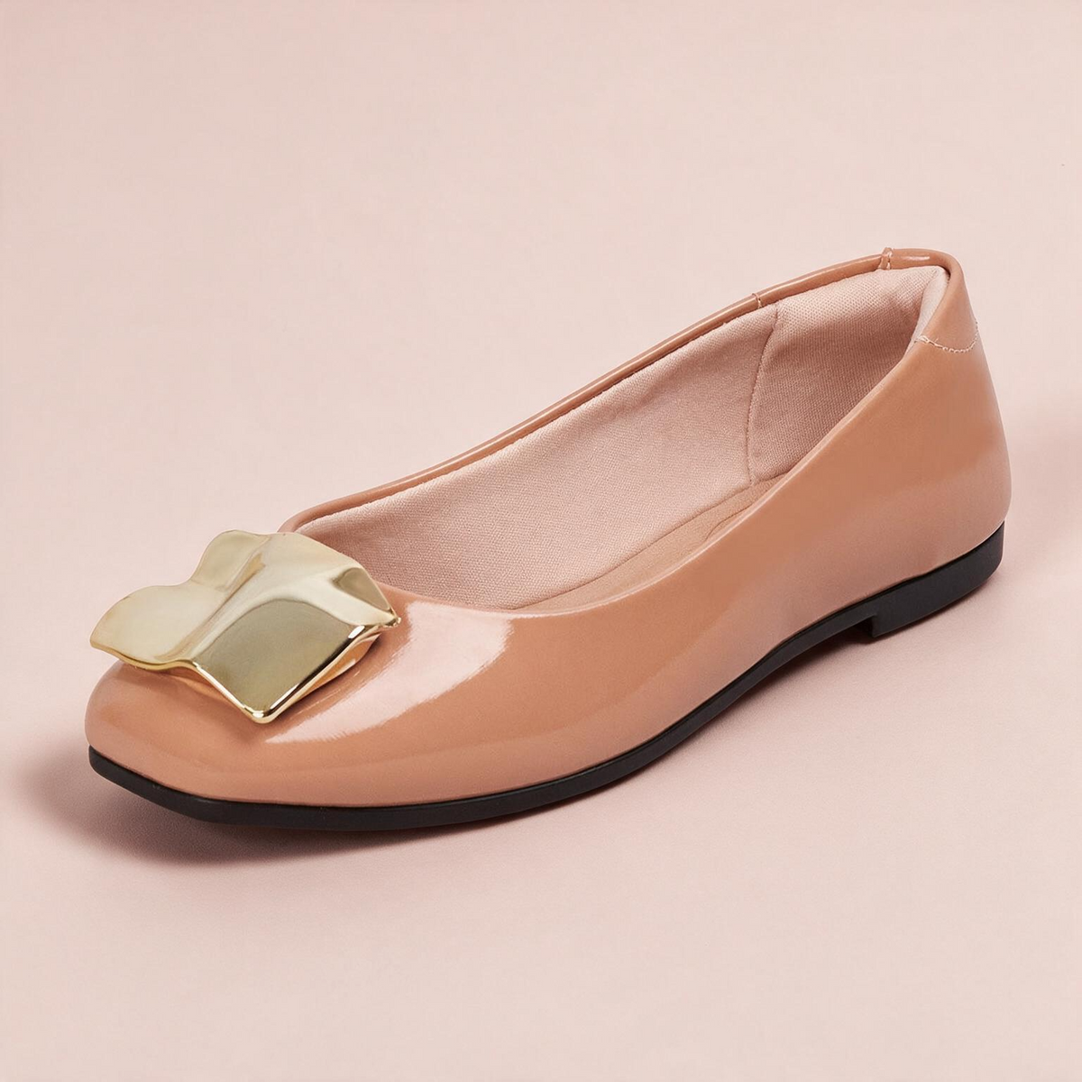 Baleta Casual Nude-Dorado Beira Rio Baleta