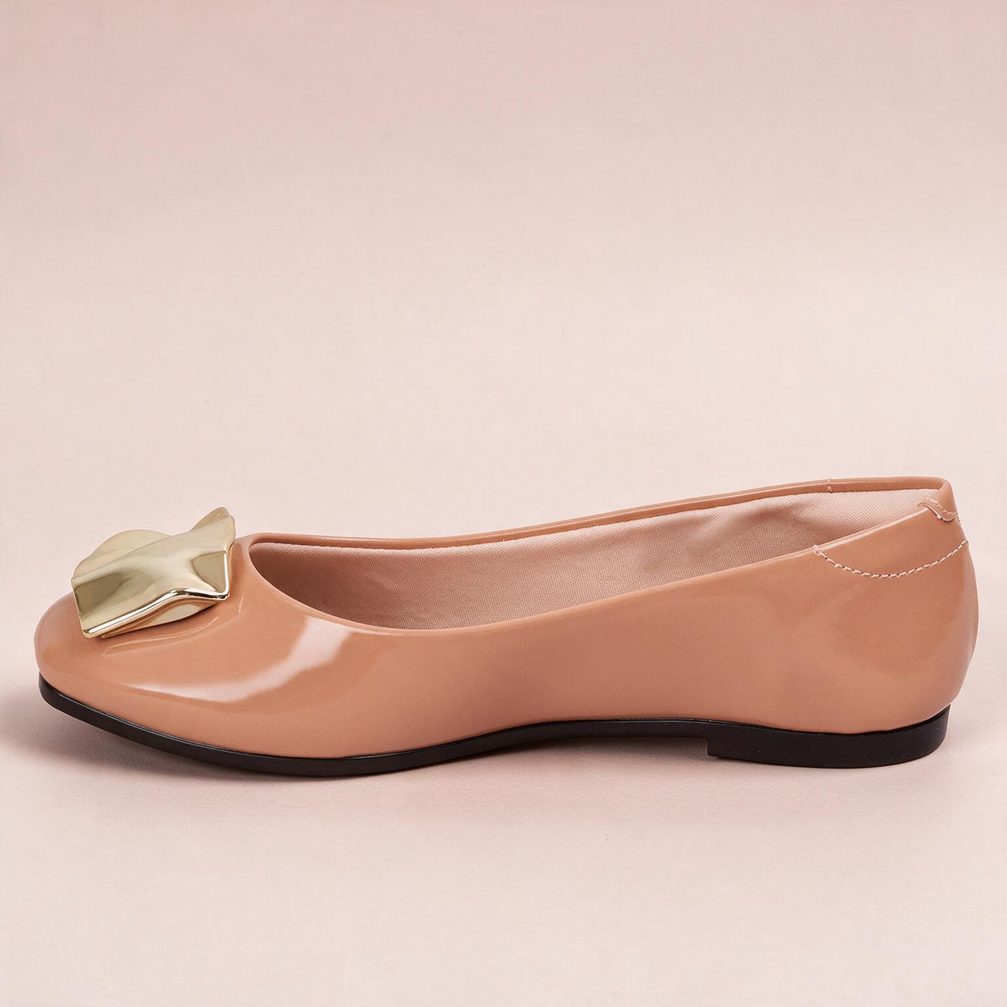 Baleta Casual Nude-Dorado Beira Rio Baleta