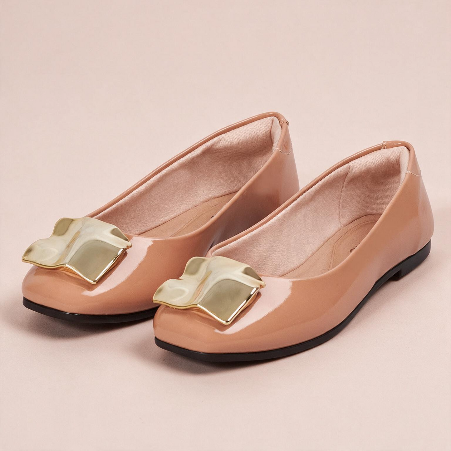 Baleta Casual Nude-Dorado Beira Rio Baleta