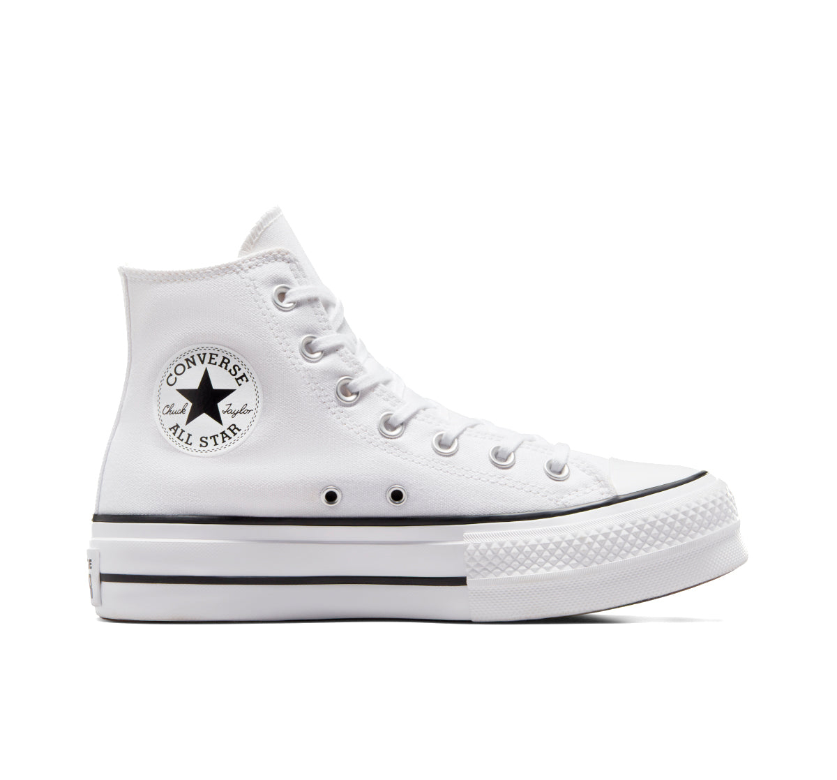 Tenis Converse Lift plataforma blanca mujer - vista lateral interior