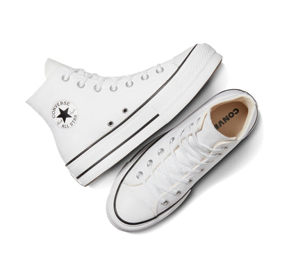 Tenis Converse plataforma blancos - vista posterior con logo All Star
