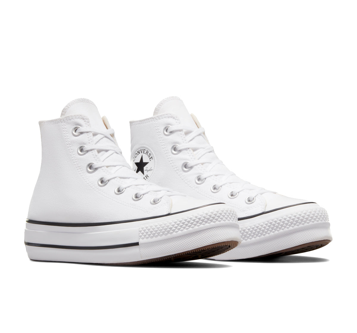 Converse Lift bota blanca - detalle de cordones y puntera de caucho