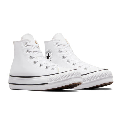 Converse Lift bota blanca - detalle de cordones y puntera de caucho