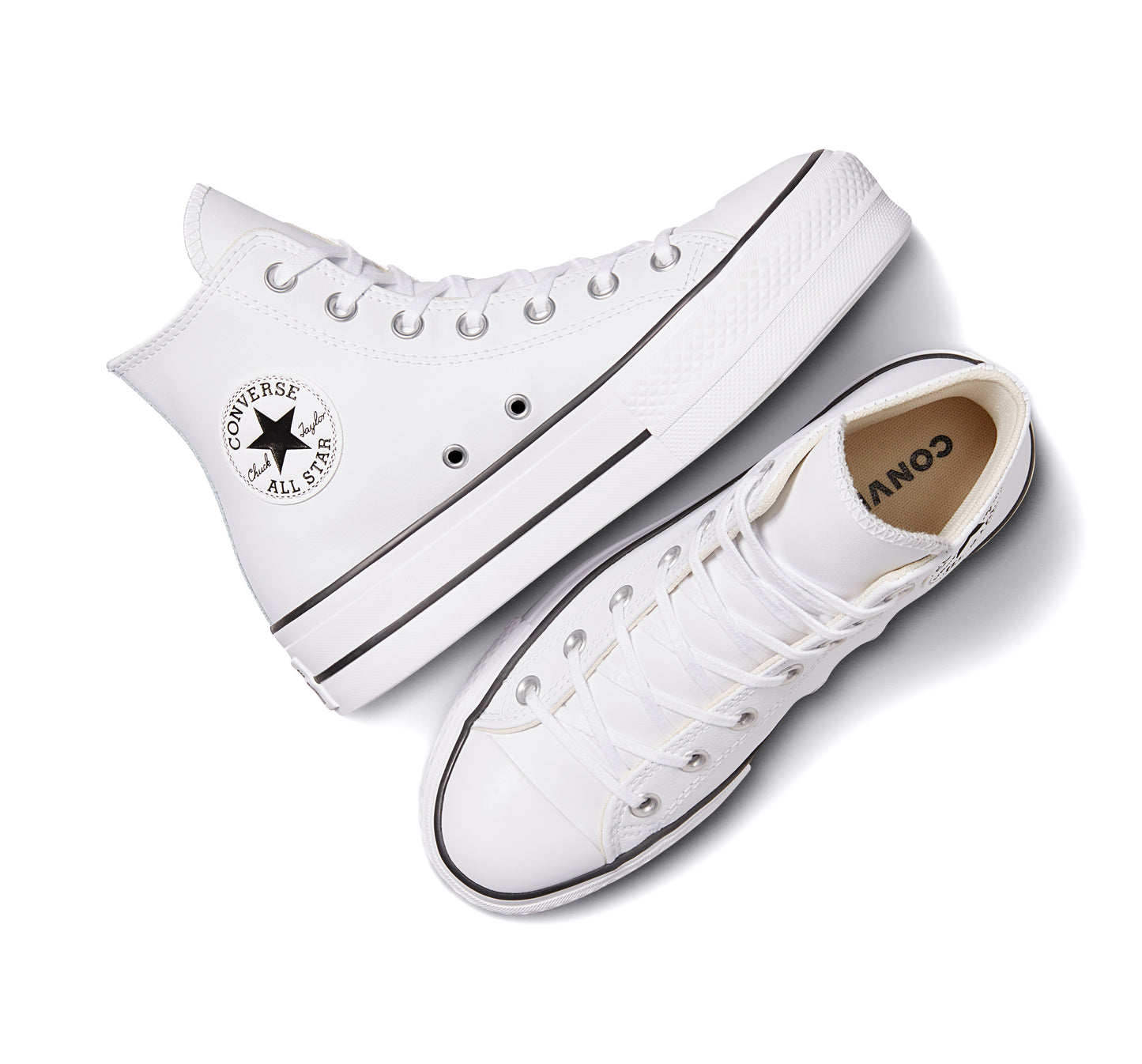 Tenis Converse Chuck Taylor All Star Lift Leather Bota Blanco Tenis