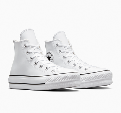 Tenis Converse Chuck Taylor All Star Lift Leather Bota Blanco Tenis