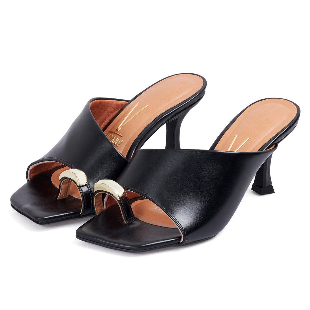 Sandalia Tacon Medio Negro Vizzano