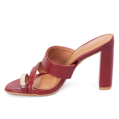 Sandalia Tacon Alto Mule Rojo-Cereza Vizzano Sandalias