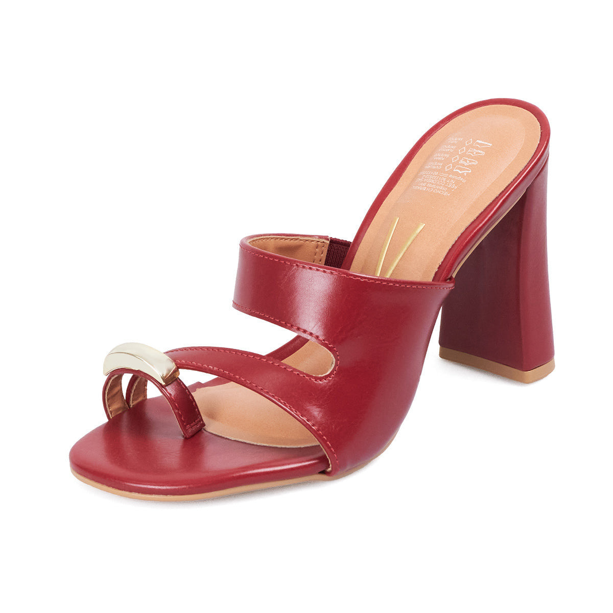 Sandalia Tacon Alto Mule Rojo-Cereza Vizzano Sandalias