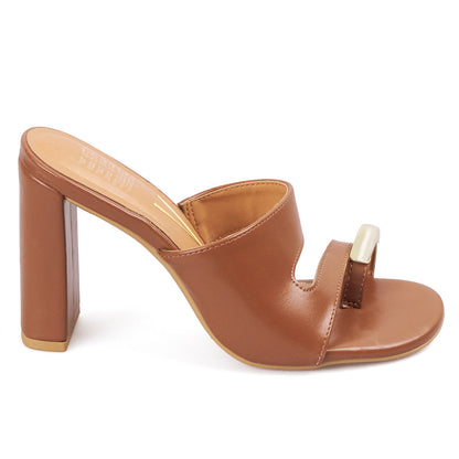 Sandalia Tacon Alto Mule Café-Mocca Vizzano Sandalia tacon