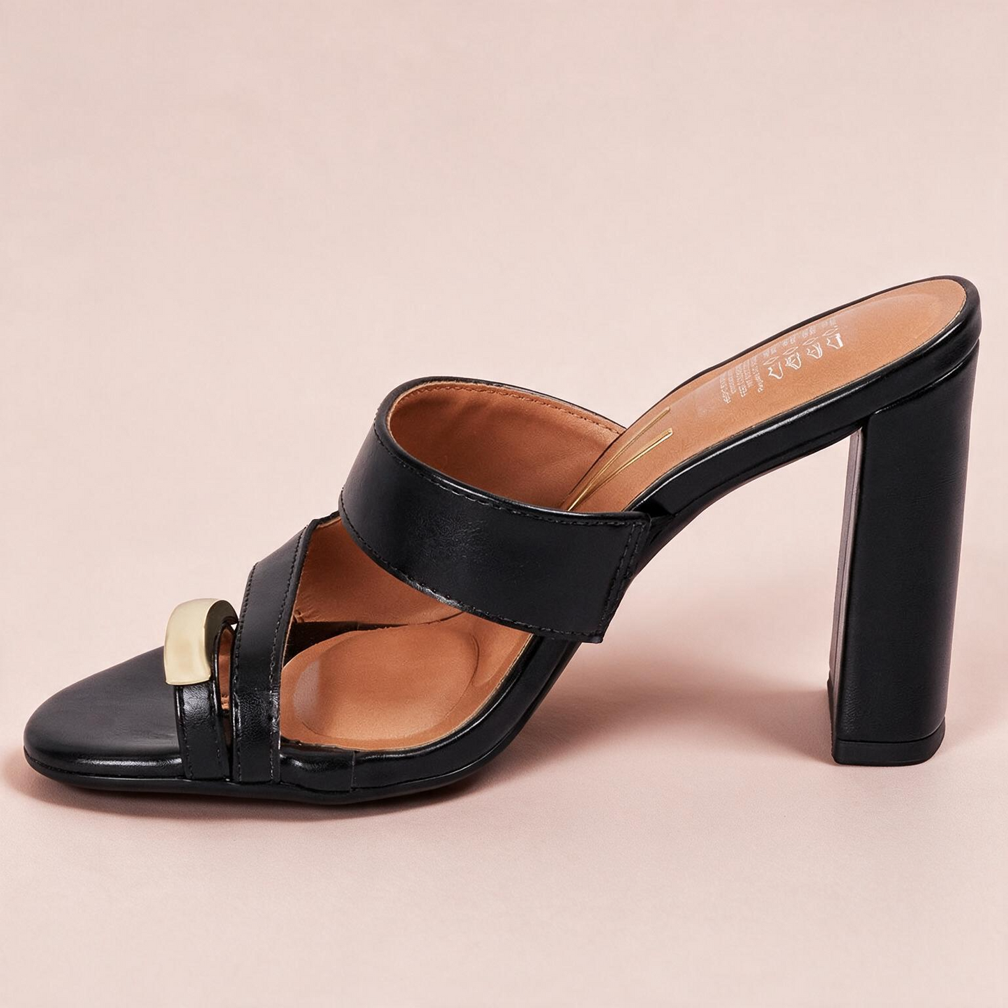 Sandalia Tacón Alto Mule Negro Vizzano Sandalia