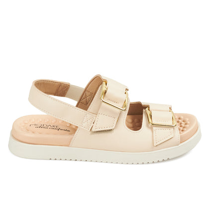 Sandalia Plana Comfort Blanco-Crema Modare Sandalia plana
