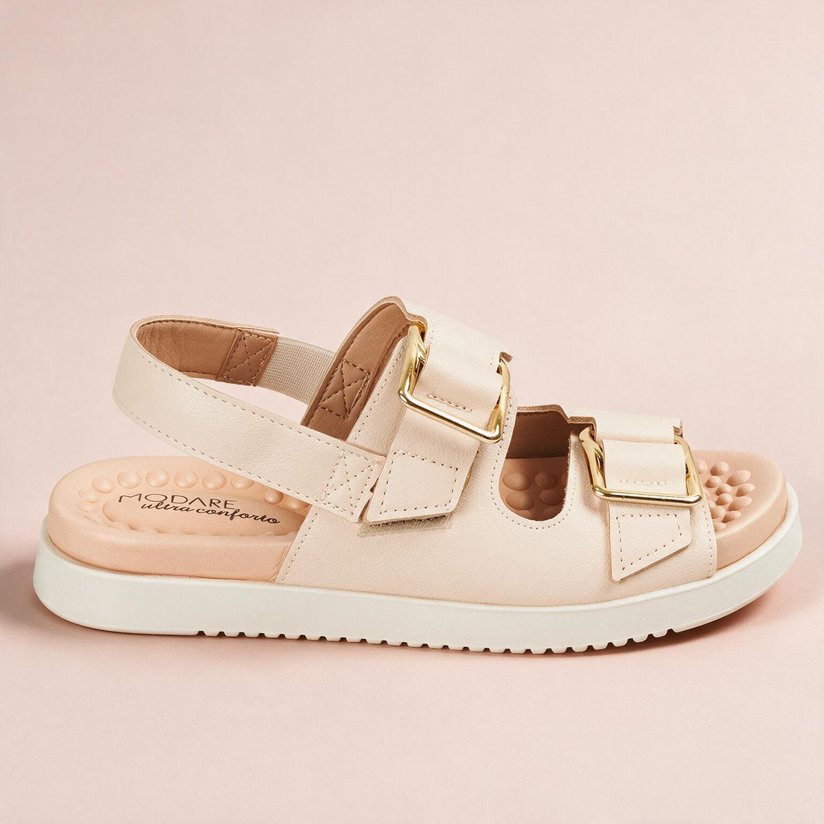 Sandalia Plana Comfort Blanco-Crema Modare Sandalia