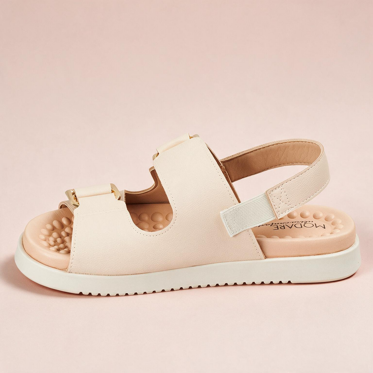 Sandalia Plana Comfort Blanco-Crema Modare Sandalia