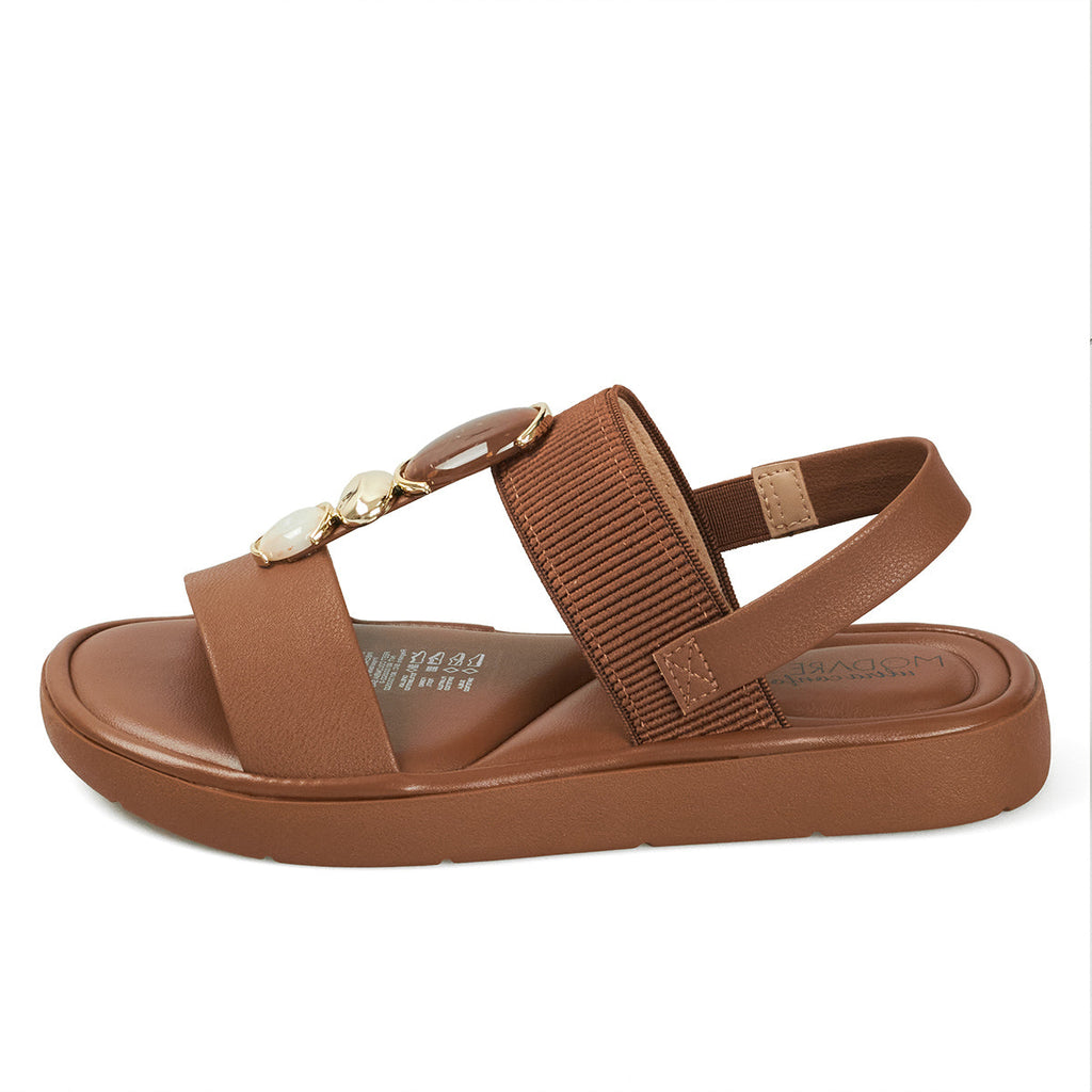 Sandalia Plana Casual Café-Avellana Modare