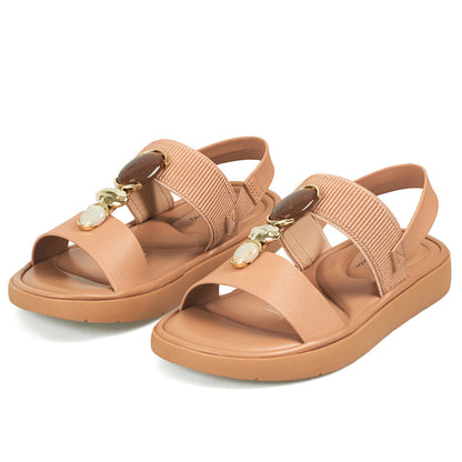 Sandalia Plana Casual Nude Modare Sandalia plana