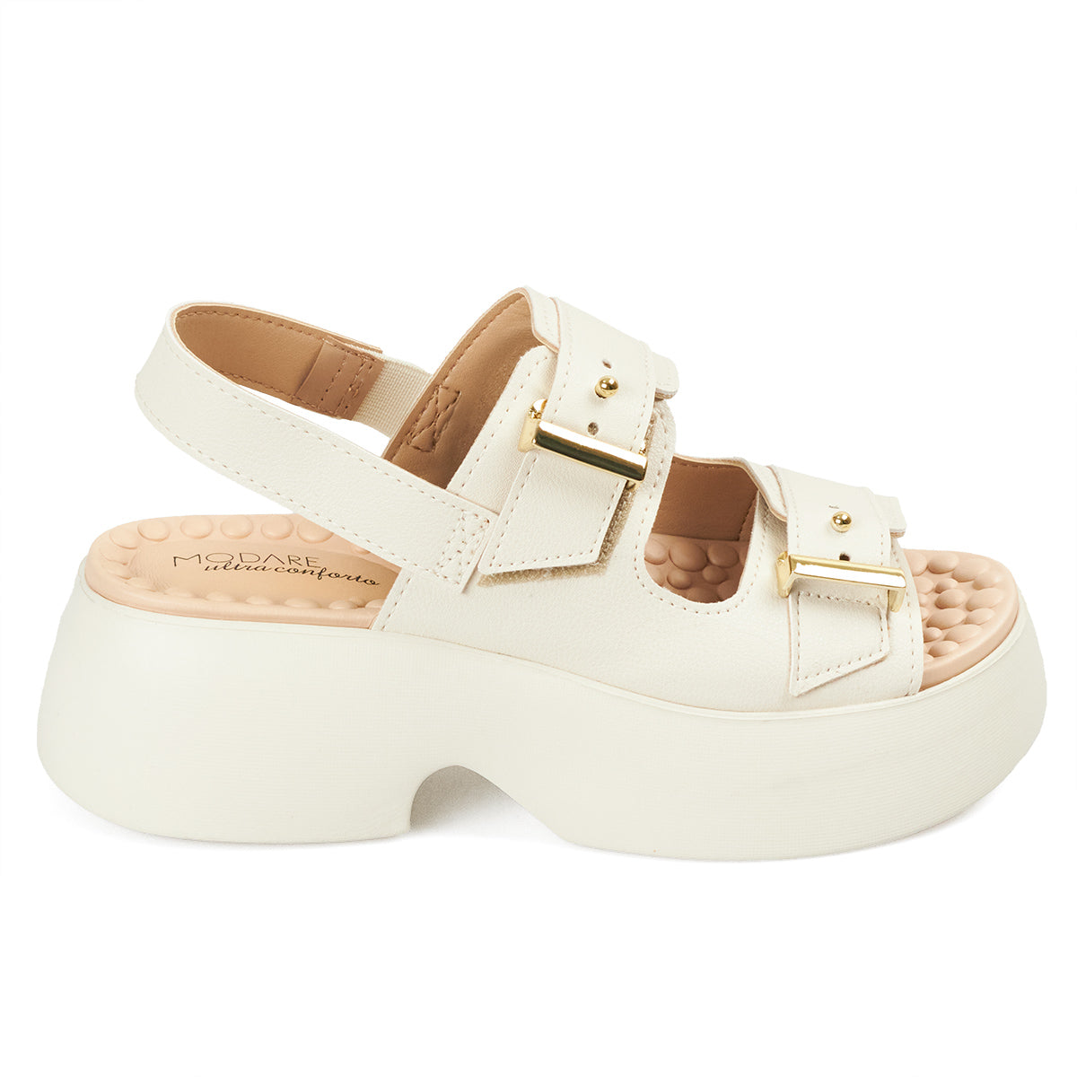 Sandalia Chunky Comfort Plataforma Blanco-Marfil Modare