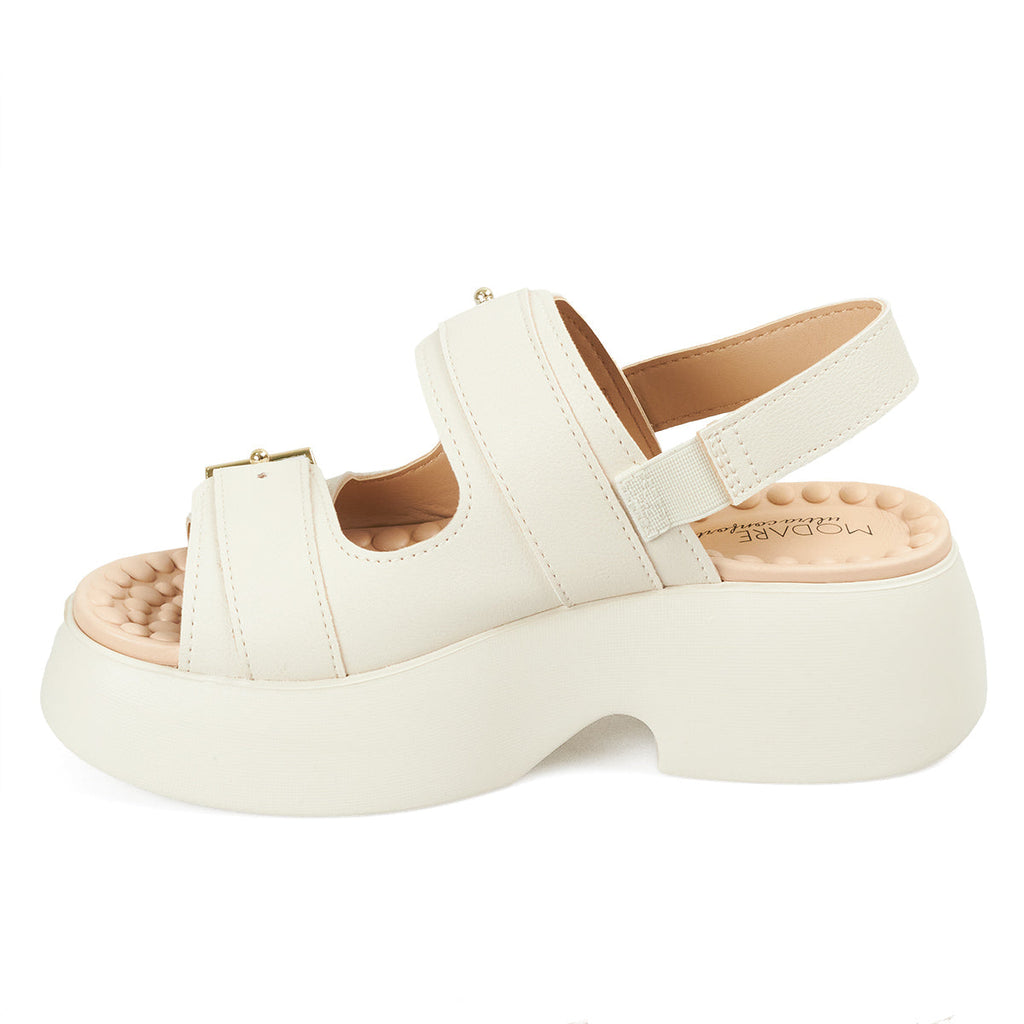 Sandalia Chunky Comfort Plataforma Blanco-Marfil Modare